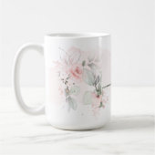 繊細な赤面ピンクローズモノグラム文字H コーヒーマグカップ (左)