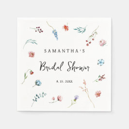繊細な野の花のガーデン ブライダルシャワー スタンダードカクテルナプキン