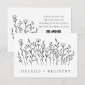繊細な野の花のブライダルシャワー エンクロージャーカード (正面/裏面)