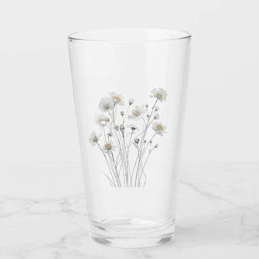 繊細な野の花の植物画 タンブラーグラス (正面)