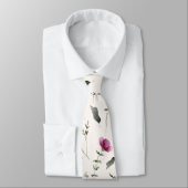 繊細な野の花の草原の花柄モノグラム ネクタイ (タイ)