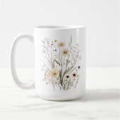 繊細な野の花 インスピレーションの詩 コーヒーマグカップ (左)
