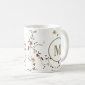 繊細な野カラフル花模様 コーヒーマグカップ (正面右)