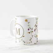 繊細な野カラフル花模様 コーヒーマグカップ (正面左)