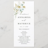 繊細な野モダン草坊結婚保の儀式 プログラム (正面)