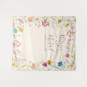 繊細な野生の花のガーデンウェディング タペストリー (正面(横))