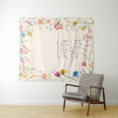 繊細な野生の花のガーデン ウェディング タペストリー (インサイチュ(横))