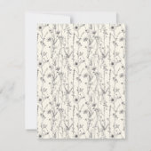 繊細な野生の花のシームレスパターン ウェディング セーブザデート (裏面)