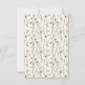 繊細な野生の花の庭のパタ結婚ーン サンキューカード (裏面)