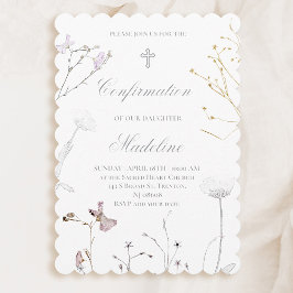 繊細な野生の花の確認 招待状