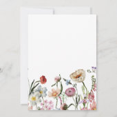 繊細な野生の花リース庭園の結婚式 招待状 (裏面)
