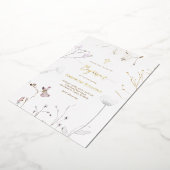 繊細な野花バプテスマ 箔招待状 (回転した状態)