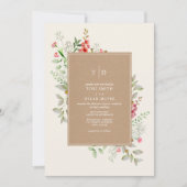 繊細な野草植物性カルドストック結婚ズ 招待状 (正面)