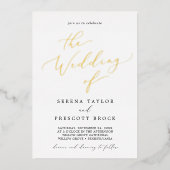 繊細な金の箔と黒の結婚ザ・オブ 箔招待状 (正面)