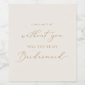 繊細な金ゴールドとクリームの花嫁の提案 ワインラベル (シングルラベル)