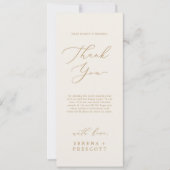 繊細な金ゴールドとクリーム印刷可能サンキューカード 招待状 (正面)