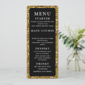 繊細な金ゴールドとブラック結婚のディナーメニュー メニュー (スタンド正面)