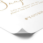 繊細な金ゴールドオ結婚スナップのハッシュタグ記号 ポスター (角)