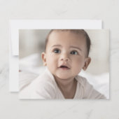 繊細な金ゴールドクリームフォトクロスモダンバプテスマ サンキューカード (正面)