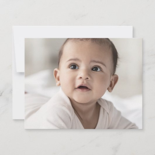 繊細な金ゴールドクリームフォトクロスモダンバプテスマ サンキューカード (正面)