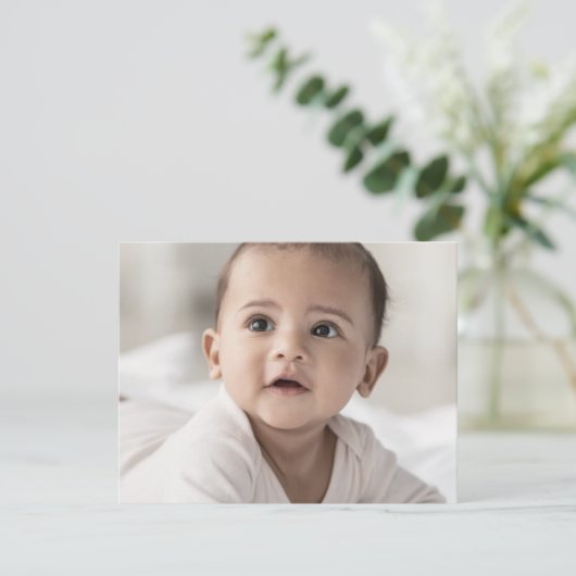 繊細な金ゴールドクリームフォトクロスモダンバプテスマ サンキューカード (スタンド正面)