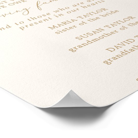 繊細な金ゴールドクリーム世代の愛の記念碑 ポスター (角)