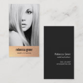 繊細な金ゴールドグリッターモデルと女優フォトカード 名刺 (正面/裏面)