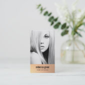 繊細な金ゴールドグリッターモデルと女優フォトカード 名刺 (スタンド正面)