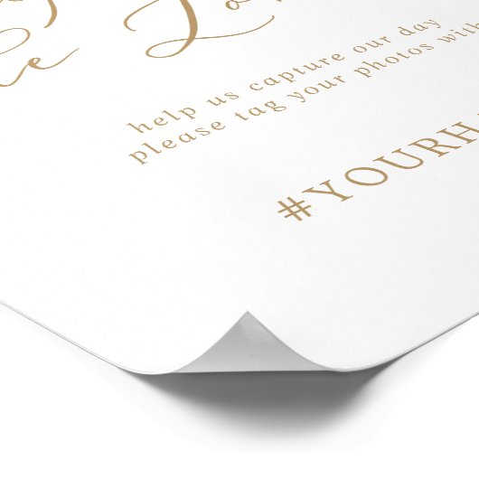 繊細な金ゴールドラブハッシュタグのサインをキャプチャ ポスター (角)