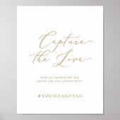 繊細な金ゴールドラブハッシュタグのサインをキャプチャ ポスター (正面)