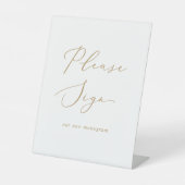 繊細な金ゴールド書お願いサイン 台座サイン (正面)