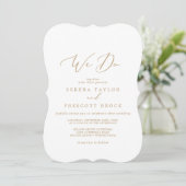 繊細な金ゴールド書我々が行結婚う 招待状 (スタンド正面)