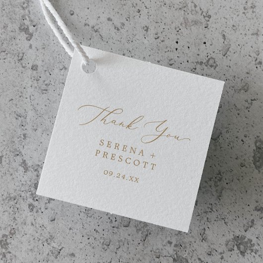 繊細な金ゴールド書道ありがとう フェイバータグ