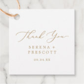 繊細な金ゴールド書道ありがとう フェイバータグ (正面)