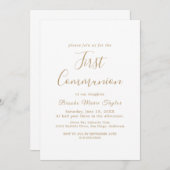 繊細な金ゴールド書道の第一聖餐式 招待状 (正面/裏面)