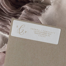 繊細な金ゴールド書道差出人住所ラベル ラベル