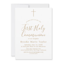 繊細な金ゴールド書道第一聖餐式