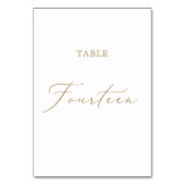 繊細な金ゴールド書道表14 テーブルナンバー (裏面)