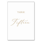 繊細な金ゴールド書道表15 テーブルナンバー (裏面)