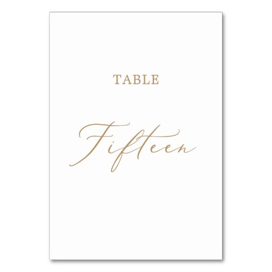 繊細な金ゴールド書道表15 テーブルナンバー (正面)
