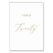 繊細な金ゴールド書道表20 テーブルナンバー (裏面)