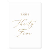 繊細な金ゴールド書道表35面 テーブルナンバー (裏面)