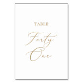 繊細な金ゴールド書道表41番 テーブルナンバー (裏面)