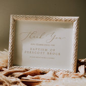 繊細な金ゴールド書 |クリームバプテスマの好意 ポスター