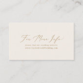 繊細な金ゴールド書 |クリーム結婚のウェブサイト エンクロージャーカード (正面)