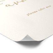 繊細な金ゴールド書 |クリーム結婚式の引き出物 ポスター (角)