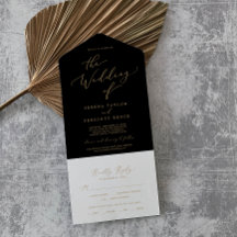 繊細な金ゴールド書 |ブラック結婚ズ