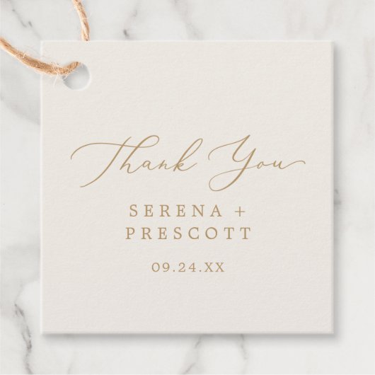 繊細な金ゴールド書 | Creamありがとう フェイバータグ (正面)