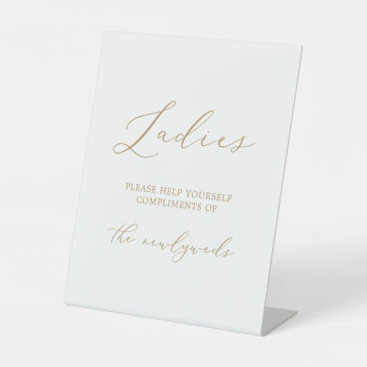 繊細な金ゴールド結婚書道のレディースバスルーム 台座サイン (正面)