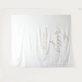 繊細な金ゴールド結婚書道の背景 タペストリー (正面(横))